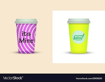 Colorful coffee in plastic cup with text vector image