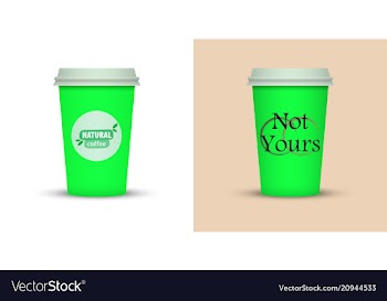 Colorful coffee in plastic cup with text vector image