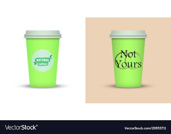 Colorful coffee in plastic cup with text vector image