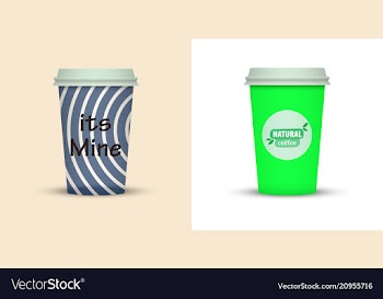 Colorful coffee in plastic cup with text vector image