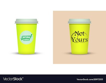 Colorful coffee in plastic cup with text vector image