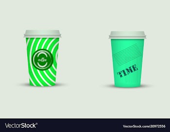 Colorful coffee in plastic cup with text vector image