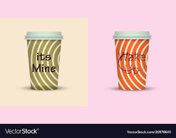 Colorful coffee in plastic cup with text vector image
