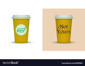 Colorful coffee in plastic cup with text vector image