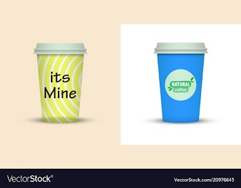 Colorful coffee in plastic cup with text vector image