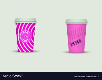 Colorful coffee in plastic cup with text vector image