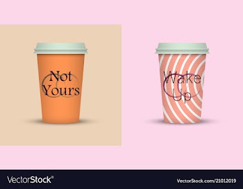 Colorful coffee in plastic cup with text vector image