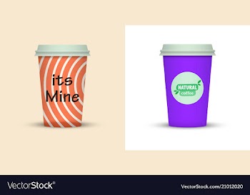 Colorful coffee in plastic cup with text vector image