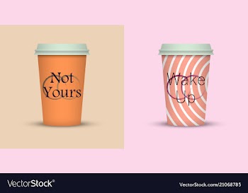 Colorful coffee in plastic cup with text vector image