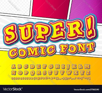 Colorful comics font kid alphabet pop art style vector image