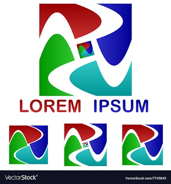 Colorful company symbol design set vector image