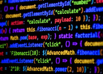 Colorful Computer Code and JavaScript Programming