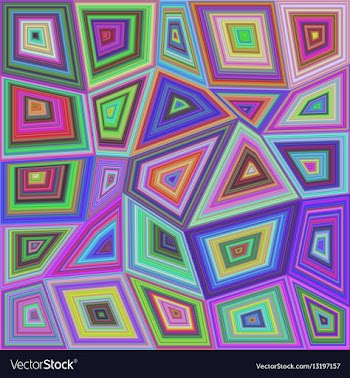 Colorful concentric rectangle mosaic background vector image