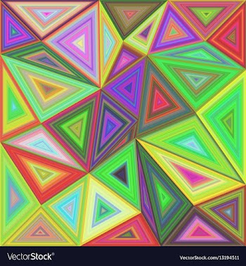 Colorful concentric triangle mosaic background vector image