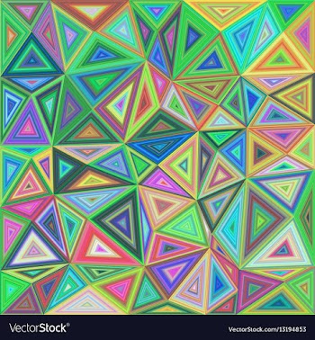 Colorful concentric triangle mosaic background vector image