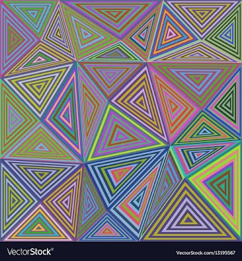 Colorful concentric triangle mosaic background vector image