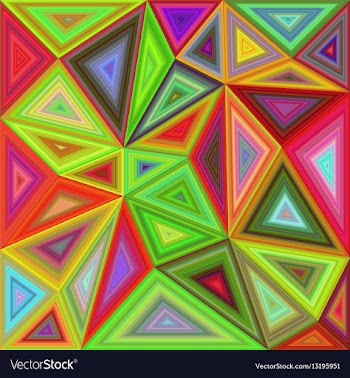 Colorful concentric triangle mosaic background vector image