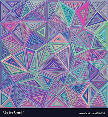 Colorful concentric triangle mosaic background vector image