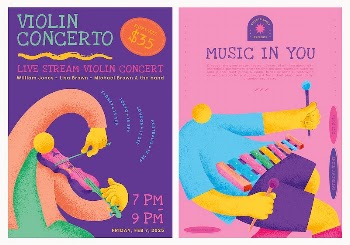 Colorful concert poster template psd | Free PSD - rawpixel