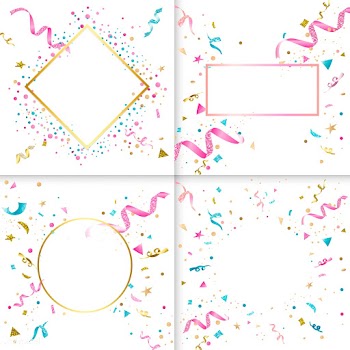Colorful confetti design collection | Free stock vector - 553710
