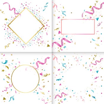 Colorful confetti design collection Free Vector