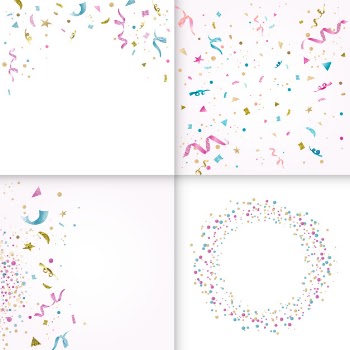 Colorful confetti design collection Free Vector