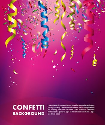 Colorful Confetti Vector Background For Birthday Celebration