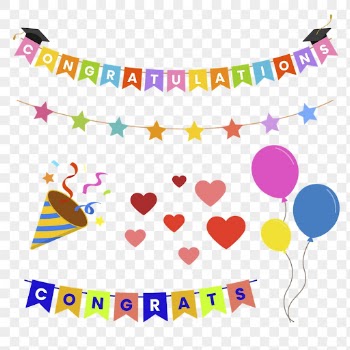 Colorful congratulations png decoration element | Free PNG - rawpixel