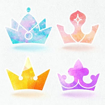 Colorful crown sticker design element collection | Free  illustration - 2343886