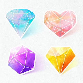 Colorful crystal sticker design element collection | Free  illustration - 2343664