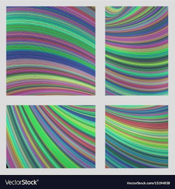 Colorful curved digital art page background set vector image