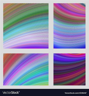 Colorful curved digital art page background set vector image