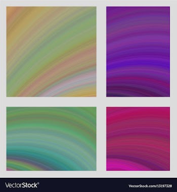Colorful curved digital art page background set vector image