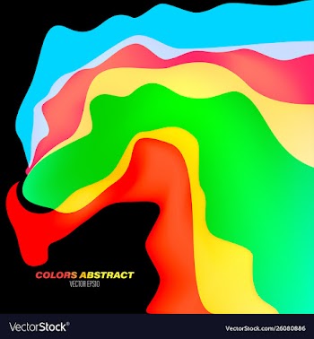 Colorful curved motion style on a black vector image