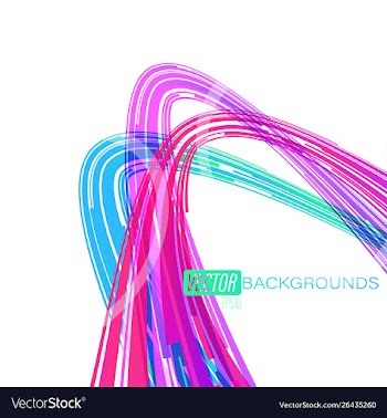 Colorful curved on a white scene vector image