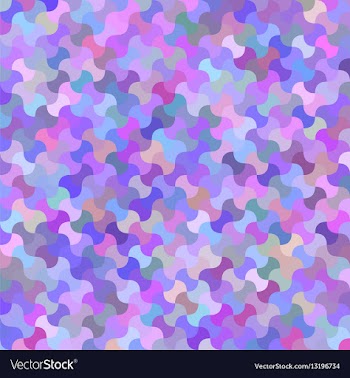 Colorful curved shape mosaic background vector image
