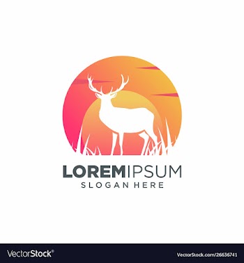 Colorful deer logo design vector image