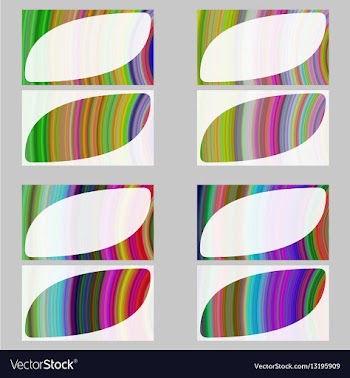 Colorful digital art business card template set vector image
