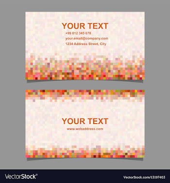 Colorful digital art mosaic business card design vector image