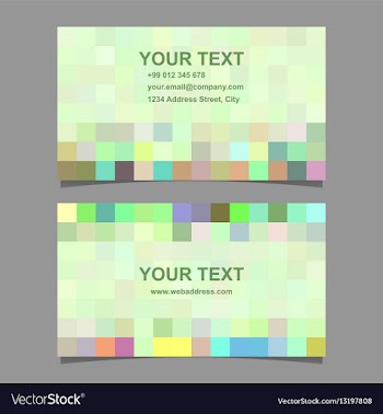 Colorful digital art mosaic business card template vector image