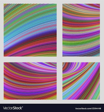 Colorful digital art page background set vector image