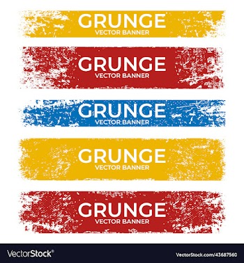 colorful distressed grunge banners set
