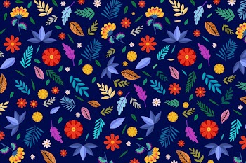Colorful ditsy floral background Free Vector