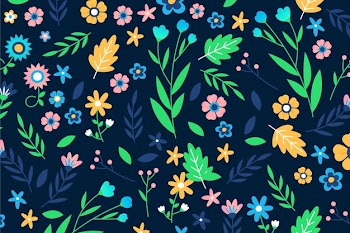 Colorful ditsy floral print background Free Vector