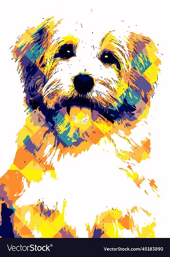 colorful dog art poster image