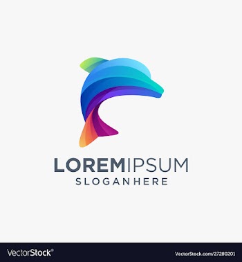 Colorful dolphin logo design vector image
