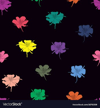 Colorful doodle flowers seamless background vector image