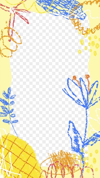 Colorful doodle png frame, crayon | Free PNG - rawpixel