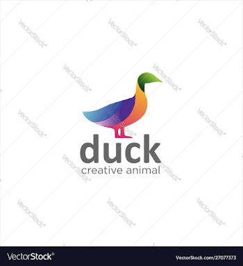 Colorful duck logo design creative sign vector image