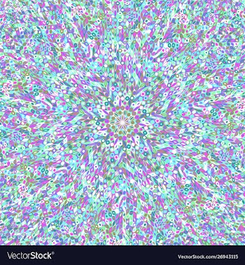 Colorful dynamic circular burst mosaic flower vector image